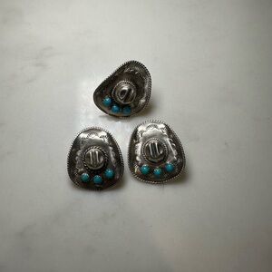 Cowboy hat earrings and ring set